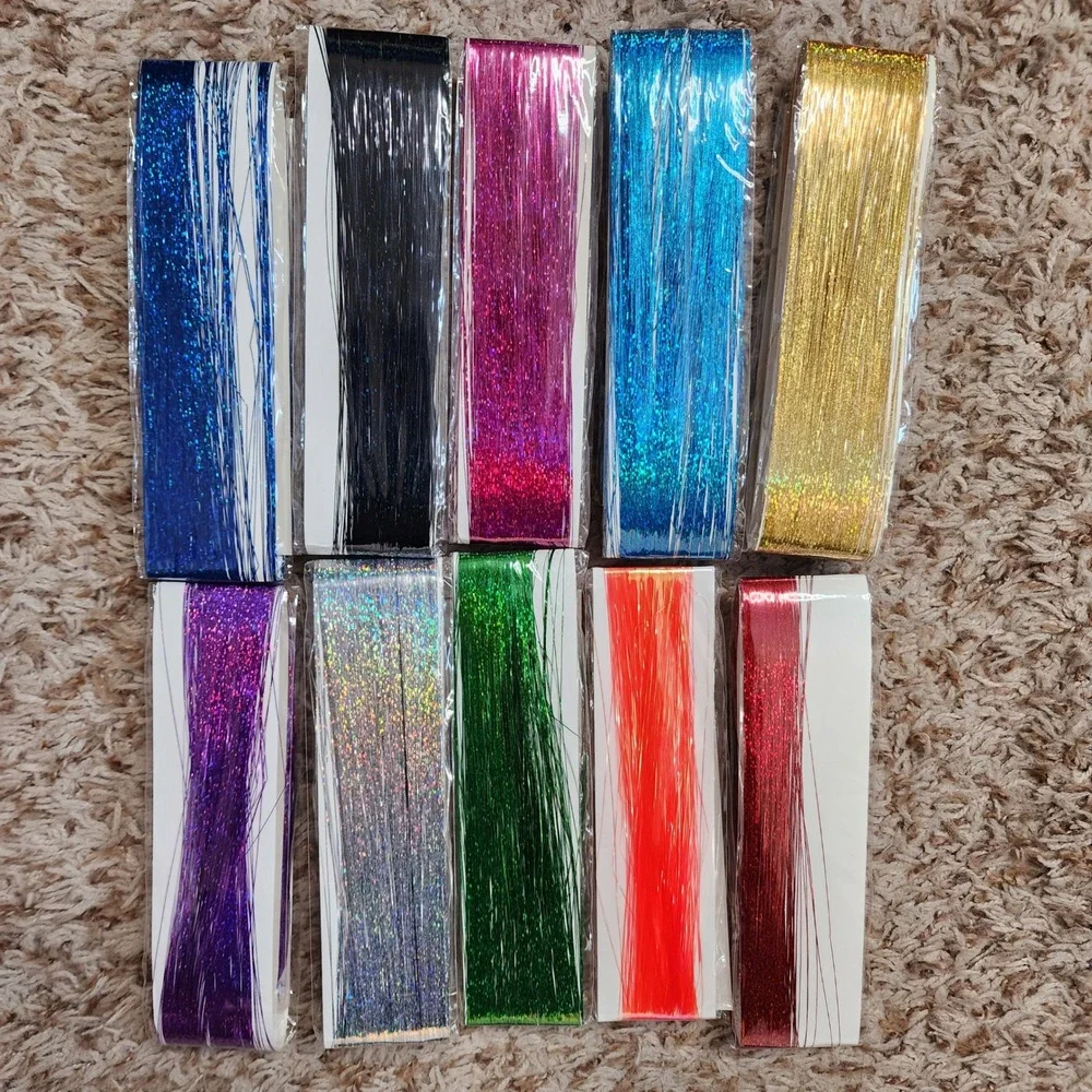 Unbranded Hair Tinsel Set Womens OS Multicolor 10 Pack Sparkle Strands Accessory